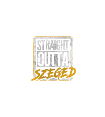 Straight Outta SZEGED minta fekete pólón