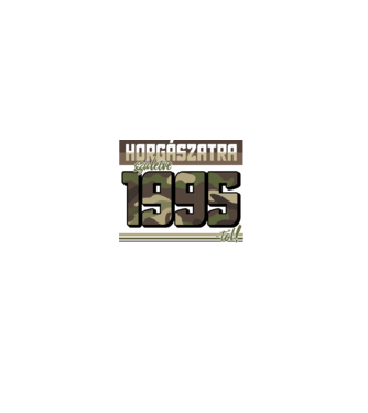 Horgászatra születve - 1995 minta farmerkék pólón