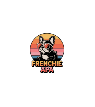 Frenchie Apa minta fekete pólón