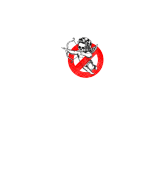 Anti Valentines Club fehér minta fekete pólón