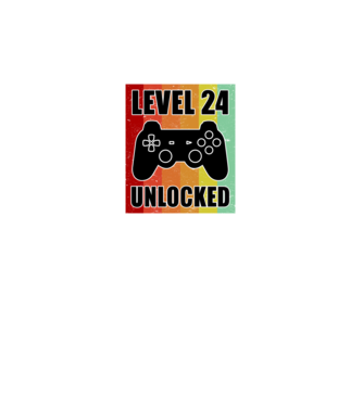level 24 unlocked retro gamer minta fehér pólón