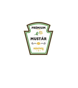 Premium mustar minta szürke pólón