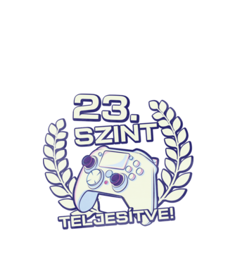 23. szint teljesítve minta fekete pólón