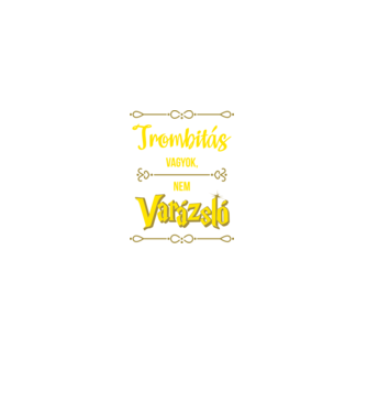 Trombitás vagyok nem varázsló minta fekete pólón