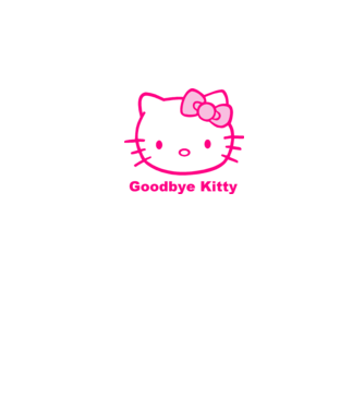 Goodbye Kitty minta fehér/royal pólón
