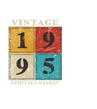Vintage limitált - 1995 világos minta fekete pólón