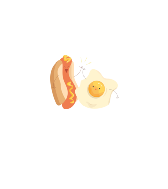 best friends hot dog egg minta szürke pólón