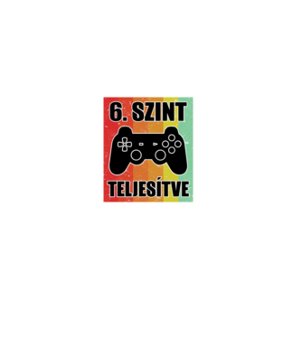 6 szint teljesítve retro gamer minta fekete pólón