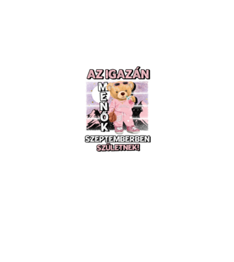 Menő maci csajos SZEPTEMBER minta farmerkék pólón