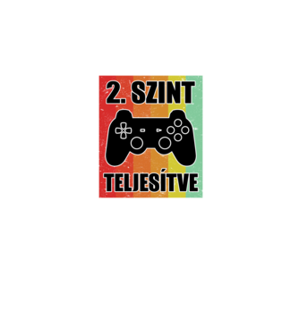 2 szint teljesítve retro gamer minta fekete pólón