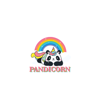PANDICORN minta fehér pólón