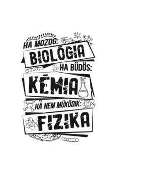 Bológia Kémia Fizika minta fekete pólón