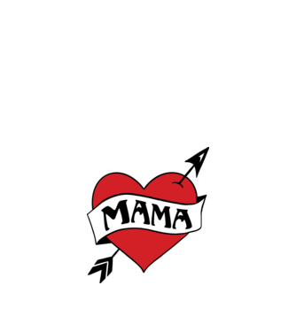 Mama retro szív minta fehér pólón