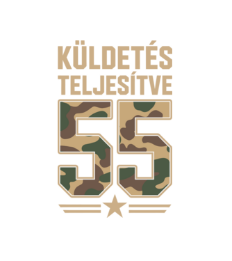 Küldetés teljesítve 55 minta fehér pólón