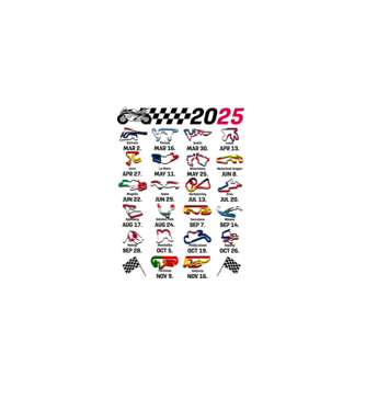 MOTOGP 25 CALENDAR fehér alapra minta fehér pólón