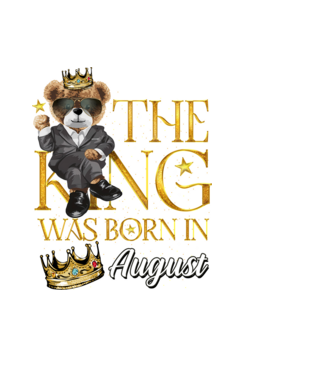 The king was born int AUGUST minta fekete pólón