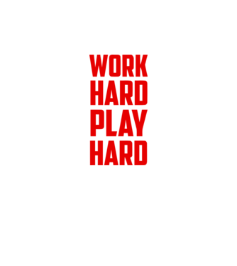 Work-Hard-Play-Hard minta fekete pólón