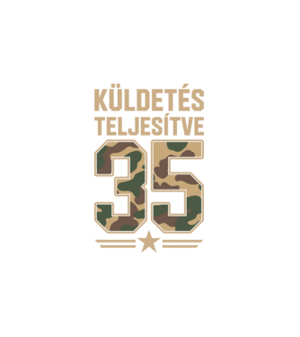 Küldetés teljesítve 35 minta fehér pólón