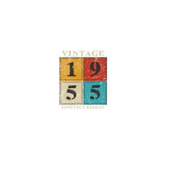 Vintage limitált - 1955 világos minta fekete pólón