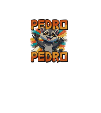 Retro Pedro minta fekete pólón