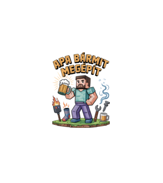 Apa bármit megépít minta fehér pólón