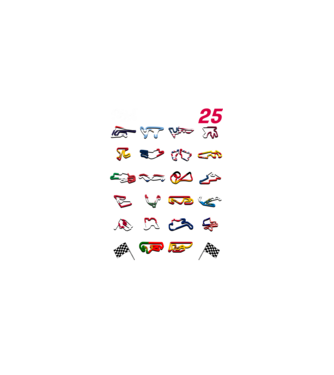 MOTOGP 25 CALENDAR fekete alapra minta fekete pólón