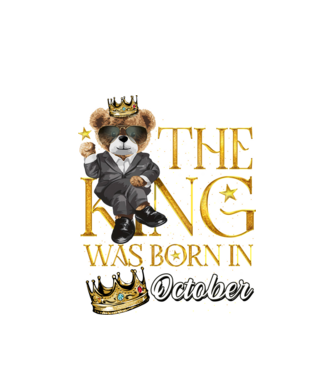 The king was born int OCTOBER minta fehér pólón