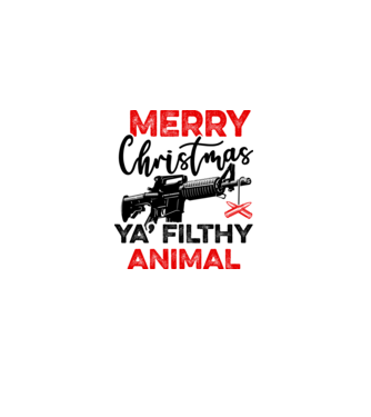 Merry Christmas Ya Filthy Animal minta fehér pólón