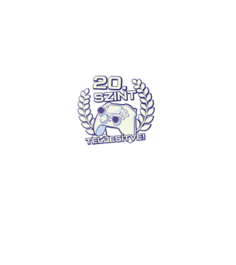 20. szint teljesítve minta fekete pólón