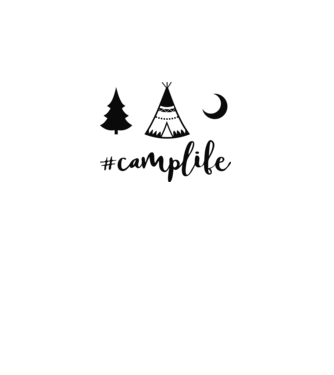 #camplife - kemping élet minta fehér pólón
