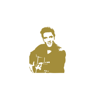Elvis minta fehér pólón