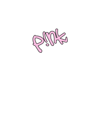 PINK minta fehér pólón