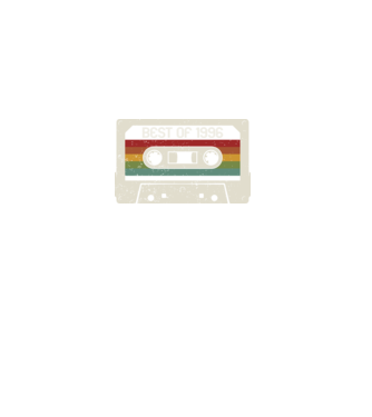 retro tape 1996 vintage minta fekete pólón