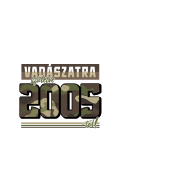 Vadászatra születve 2005-től! minta fekete pólón