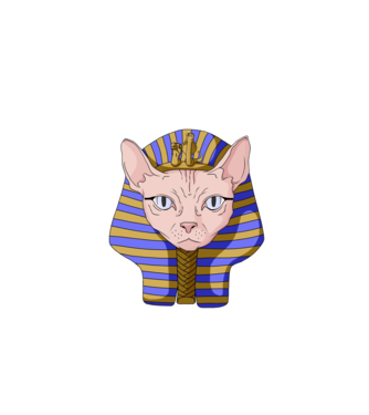 sphynx cat pharaoh minta sötétkék pólón