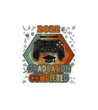 Retro graduation complete minta fehér pólón