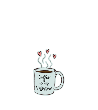 Coffee is my Valentine minta homokszín pólón