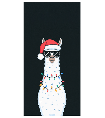 Xmas Láma minta fehér pólón