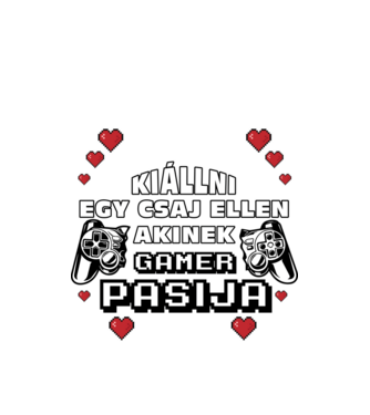 Veszélyes gamer szerelem csaj minta fehér pólón