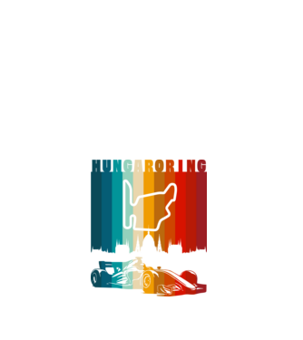 Hungaroring colorful minta fehér pólón