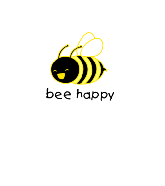 bee happy minta világoskék pólón