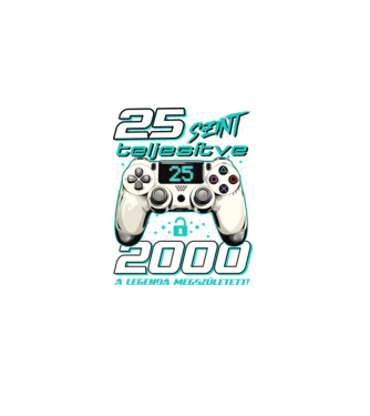 Gamer szülinap 25 éves minta fekete pólón