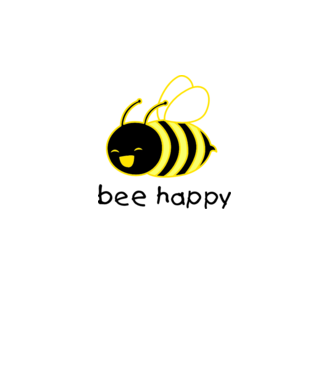 bee happy minta szürke pólón
