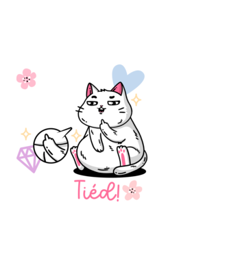 Kabbe cica minta fekete pólón