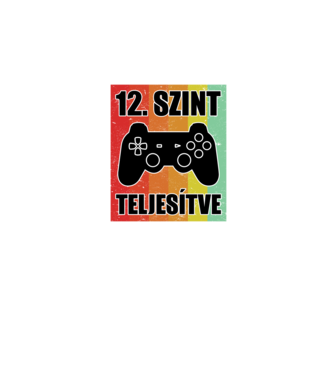 12 szint teljesítve retro gamer minta fekete pólón