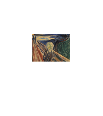 Munch Festmény Szájmaszk minta fehér pólón