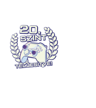 20. szint teljesítve minta fehér pólón