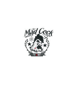 The Mad Cock minta fehér pólón
