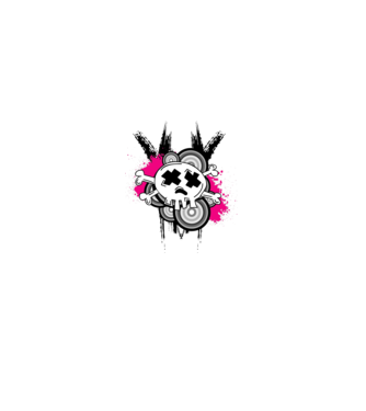 funnyskull-vilagos minta fehér pólón