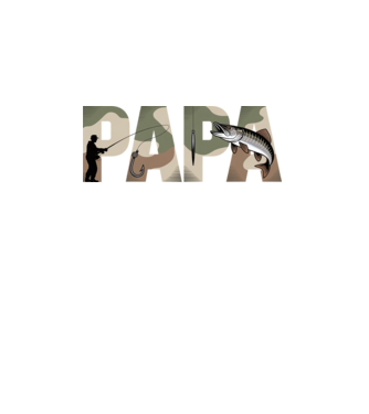 Horgász Papa minta fekete pólón